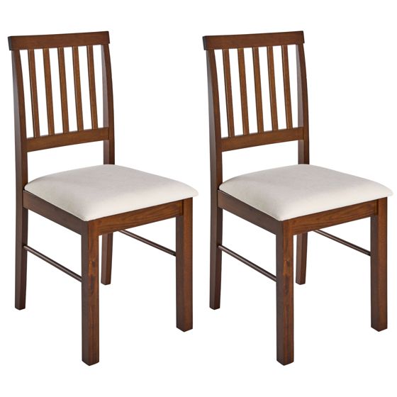 Sæt med 2 spisebordsstole ORONO Træ Mørkebrun/lys beige