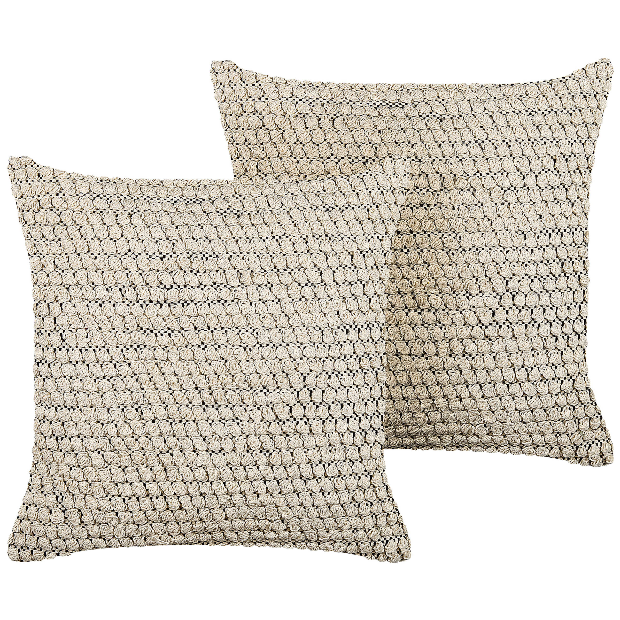 Sæt af 2 pyntepuder HOWEA 45 x 45 cm Bomuld Beige Geometrisk mønster