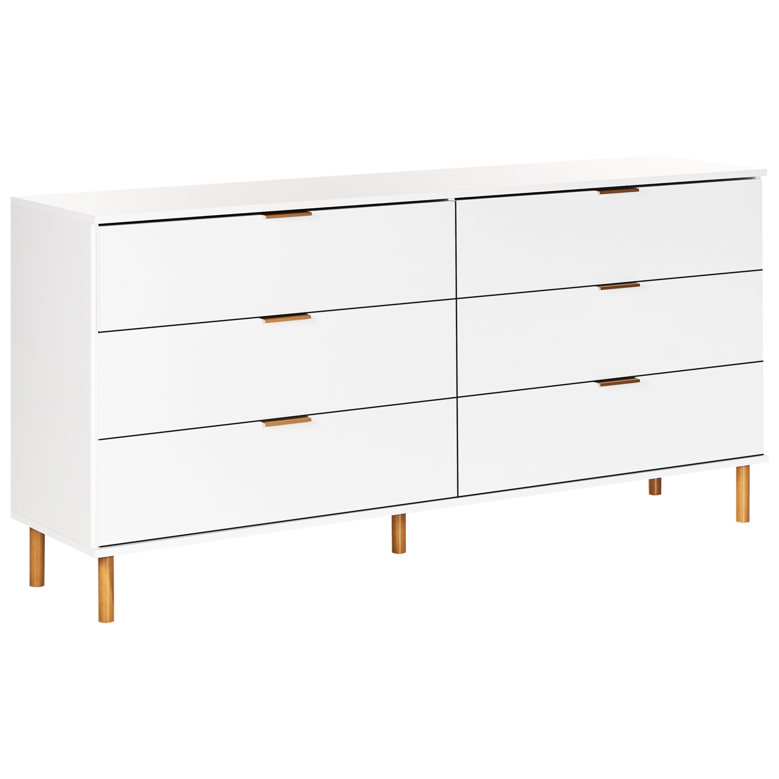 6 skuffers kommode WALPOLE Hvid