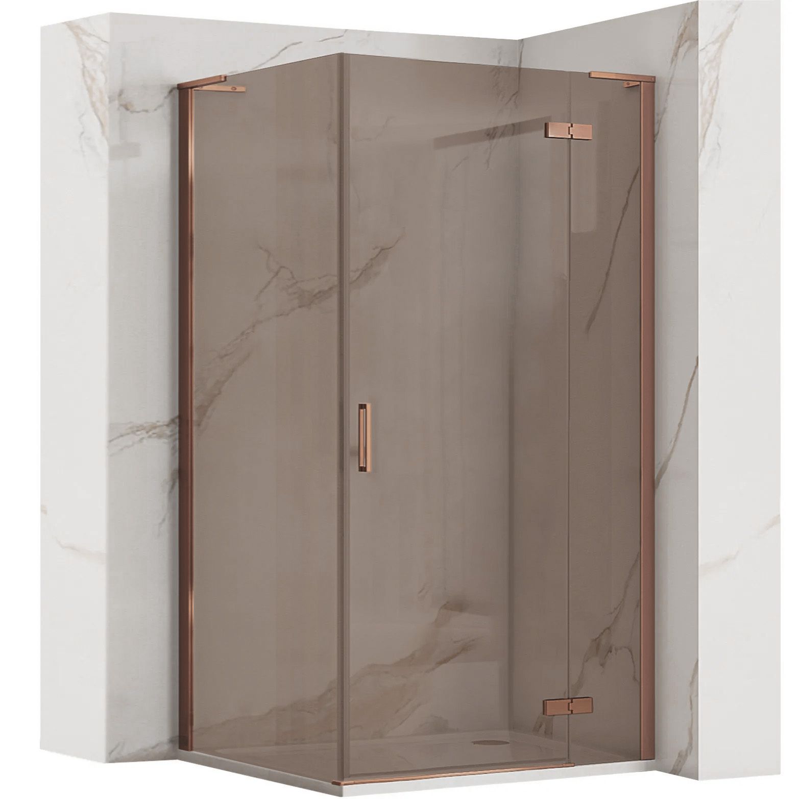 REA brusekabine Hugo 90x80 90x80 Børstet kobber, 80x90x200,5cm