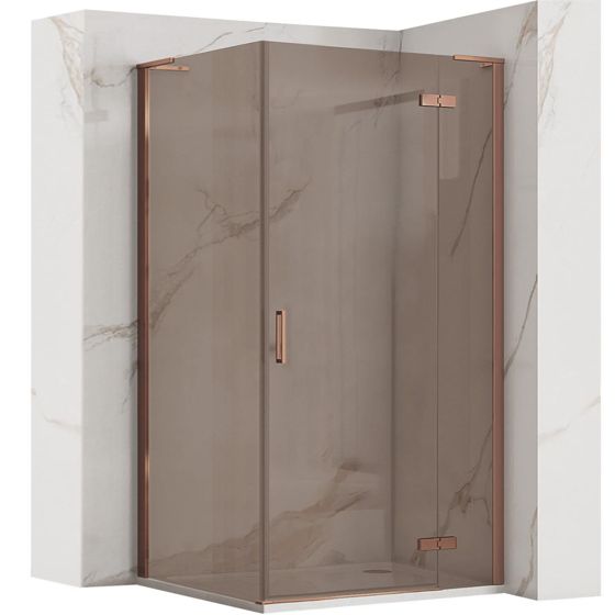 REA brusekabine Hugo 90x80 90x80 Børstet kobber, 80x90x200,5cm