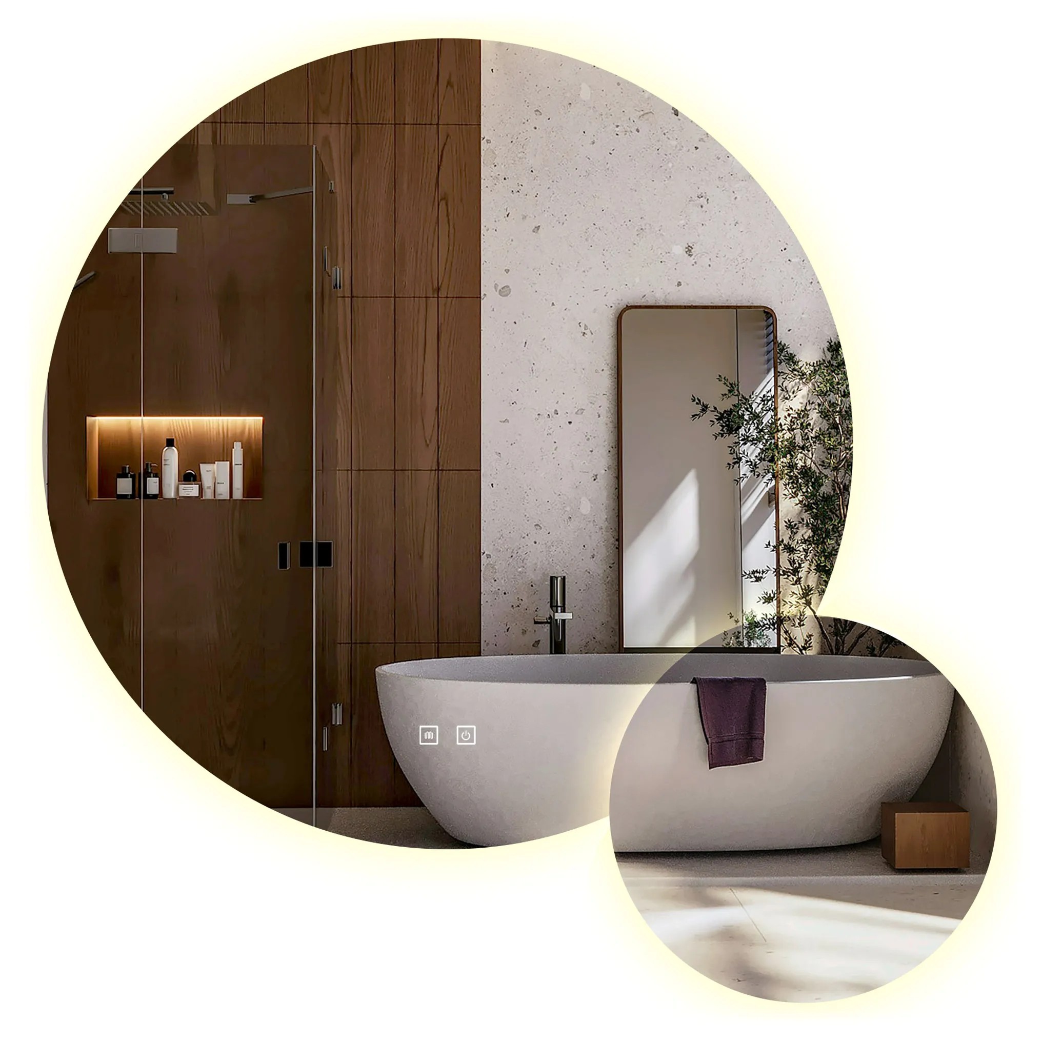 REA spejl R-9045 LED Gennemsigtig 2x90x90cm