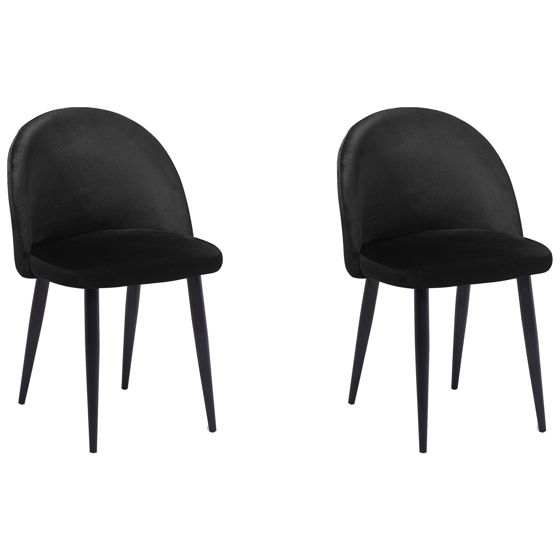 Sæt med 2 spisebordsstole VISALIA Velour Sort