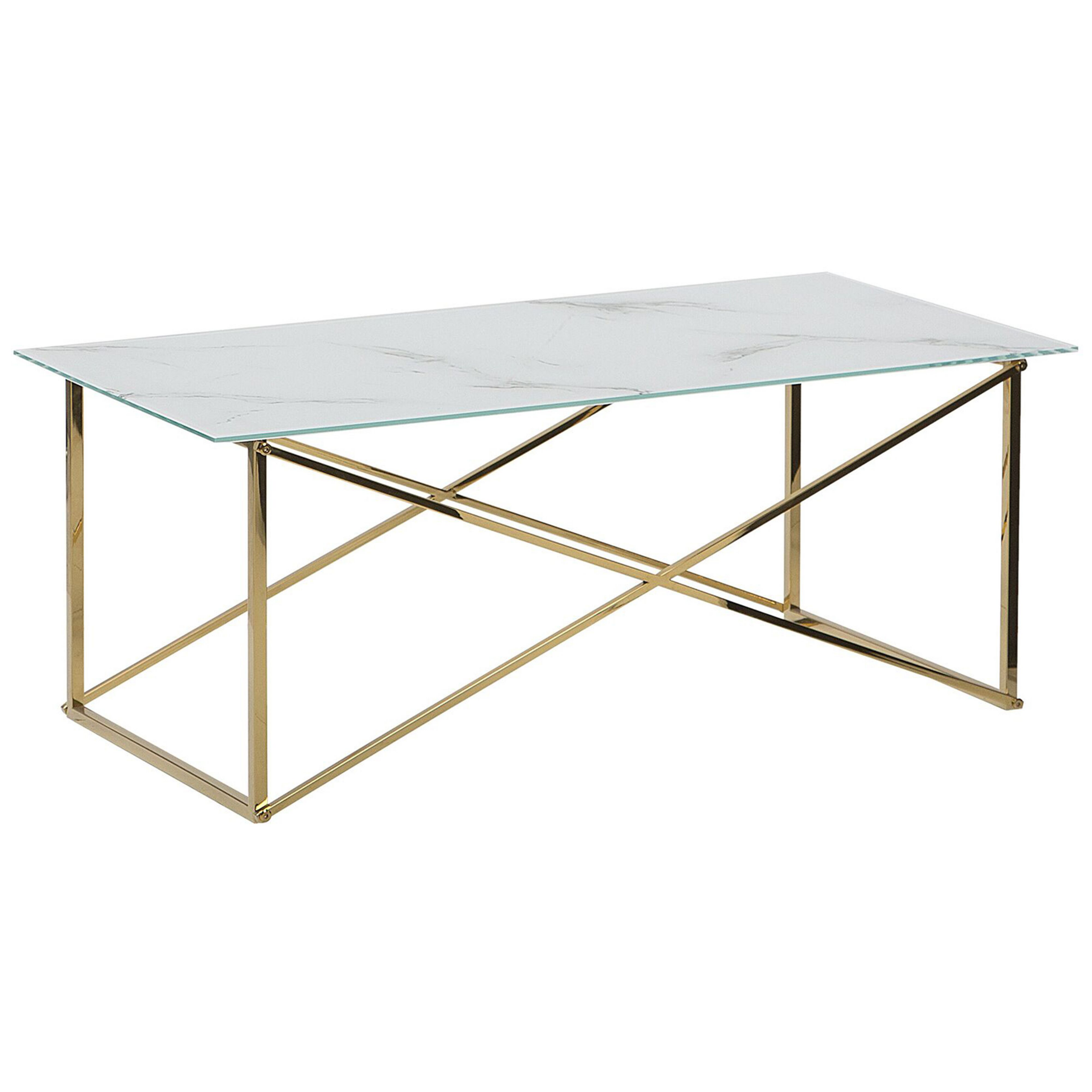 Sofabord EMPORIA Hærdet glas Marmor/guld