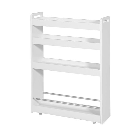 SoBuy niche-hylde, pladsbesparende badeværelsesvogn, små møbler 20 cm brede NSR01-W