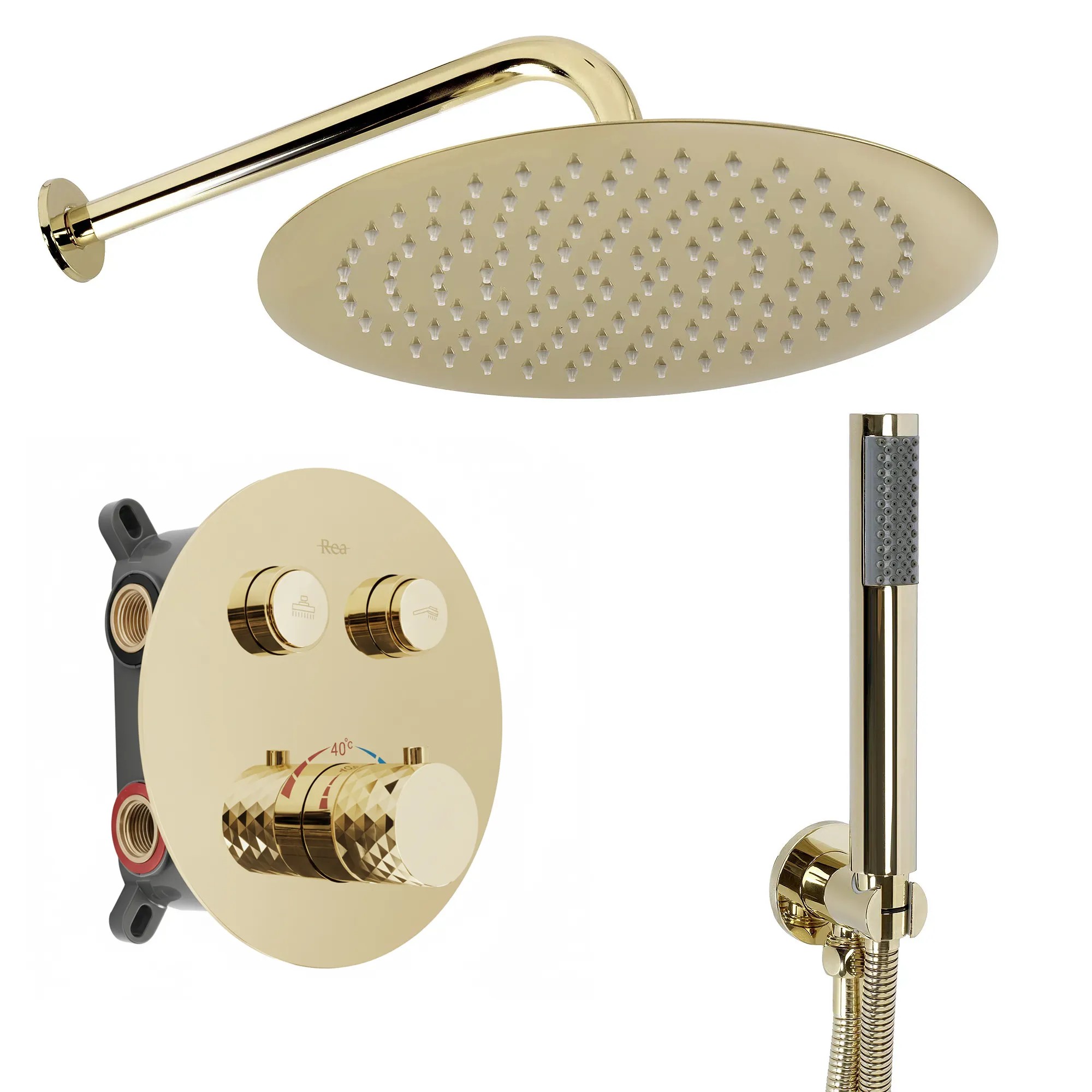 REA brusesæt lungo diamond Guld, 36x19x19cm