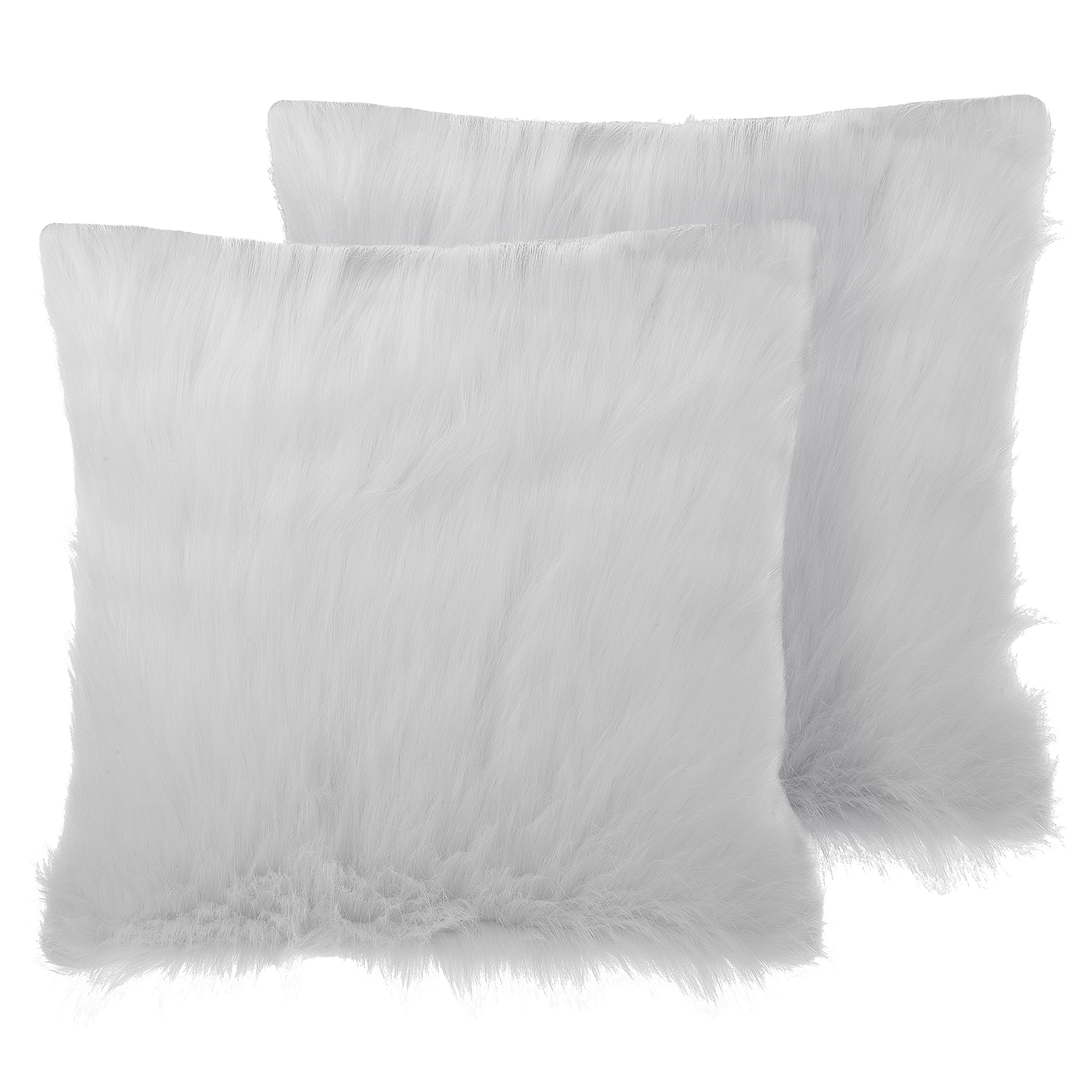 Sæt af 2 pyntepuder DAISY 45 x 45 cm Kunstig pels Lys Beige Ensfarvet