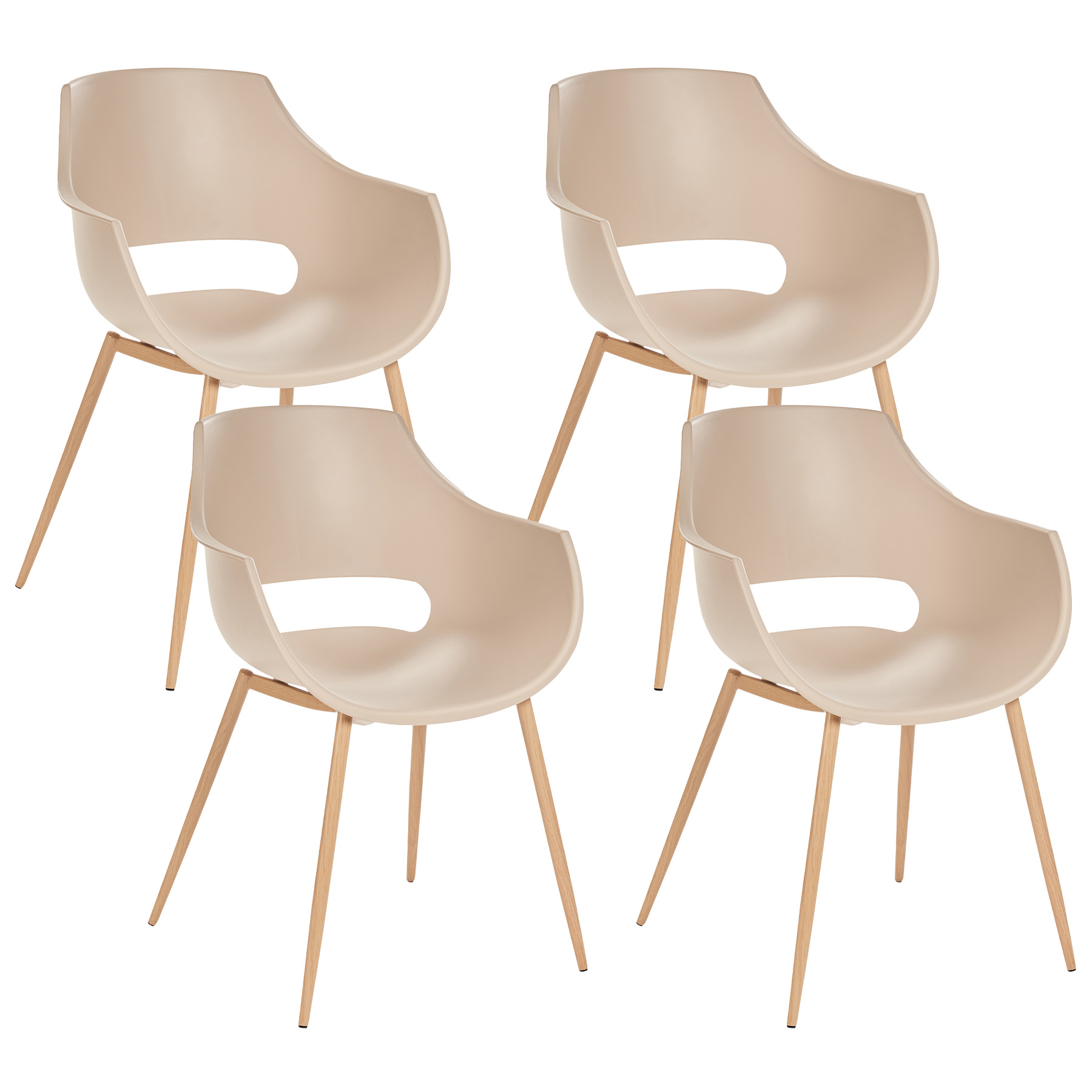 Sæt med 4 spisebordsstole MILLERS Beige