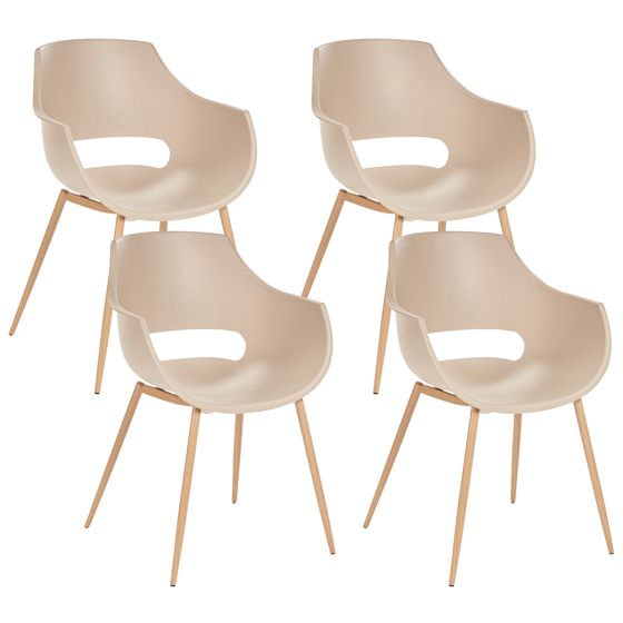 Sæt med 4 spisebordsstole MILLERS Beige