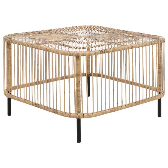 Havesofabord CESENATICO 67 cm 67 cm Rattan Naturlig