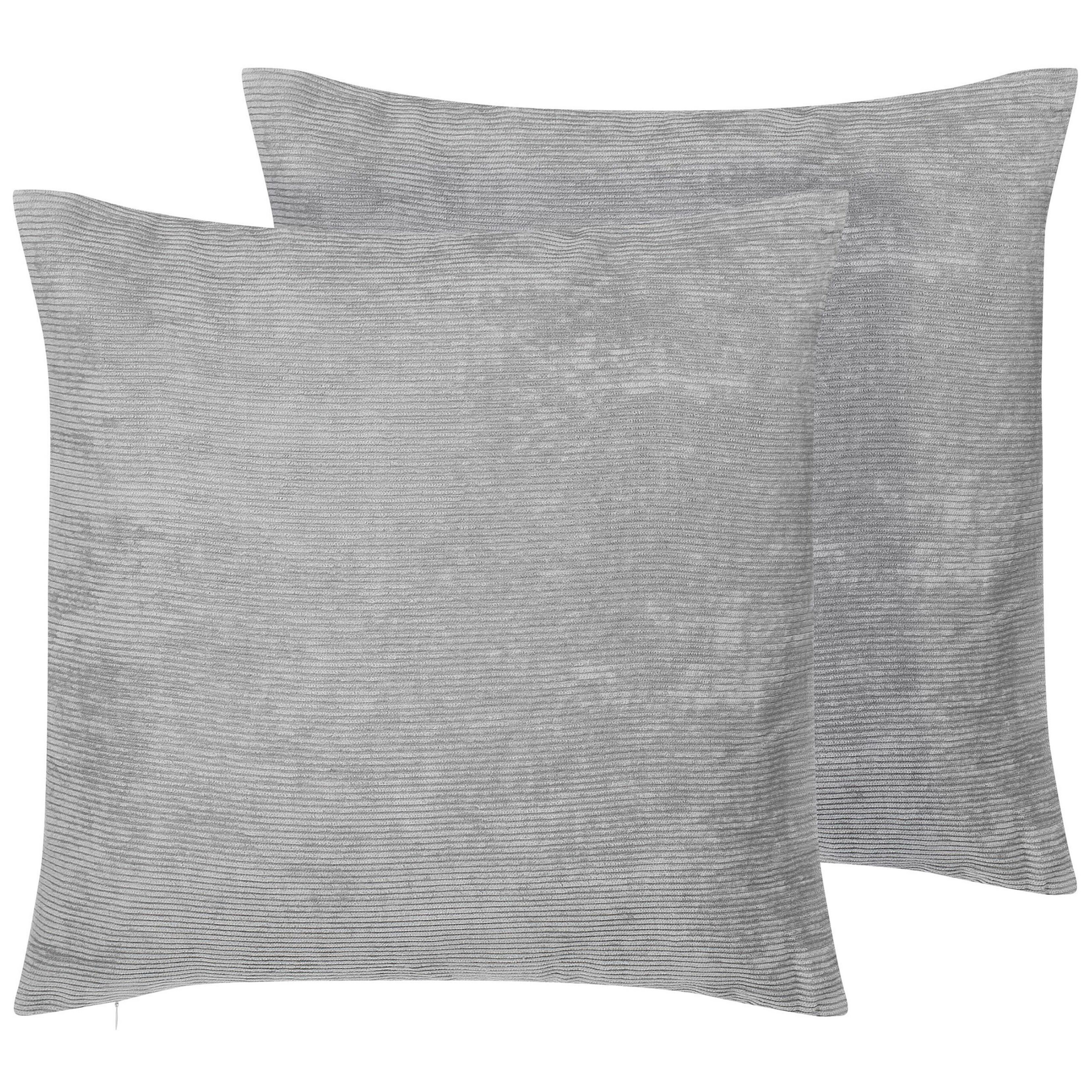 Sæt af 2 pyntepuder NOLANA 45 x 45 cm Grå Ensfarvet