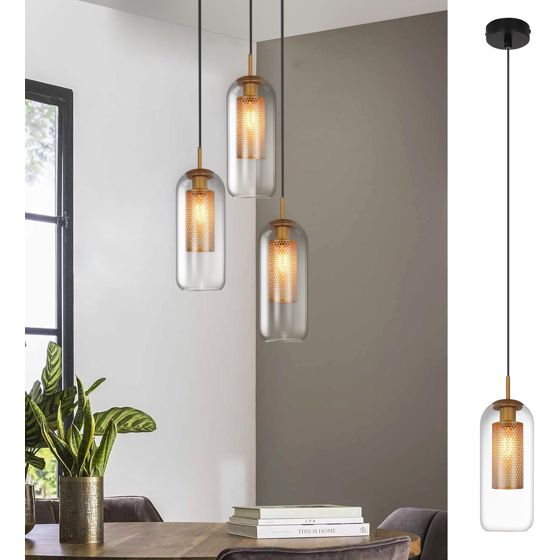 NETTLIFE Vintage - pendellampe, 1 flamme, sort, højdejusterbar, E27