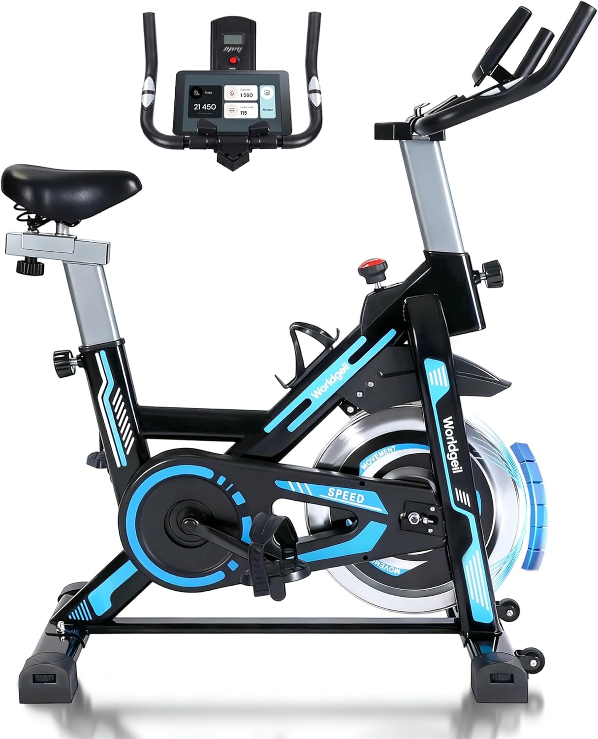 NETTLIFE Home bike ergometer, med magnetisk modstand - Indendørs motionscykel med LCD-display og tabletholder