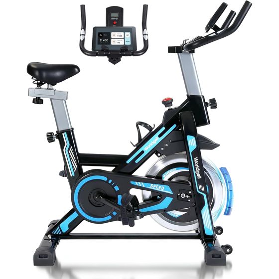 NETTLIFE Home bike ergometer, med magnetisk modstand - Indendørs motionscykel med LCD-display og tabletholder