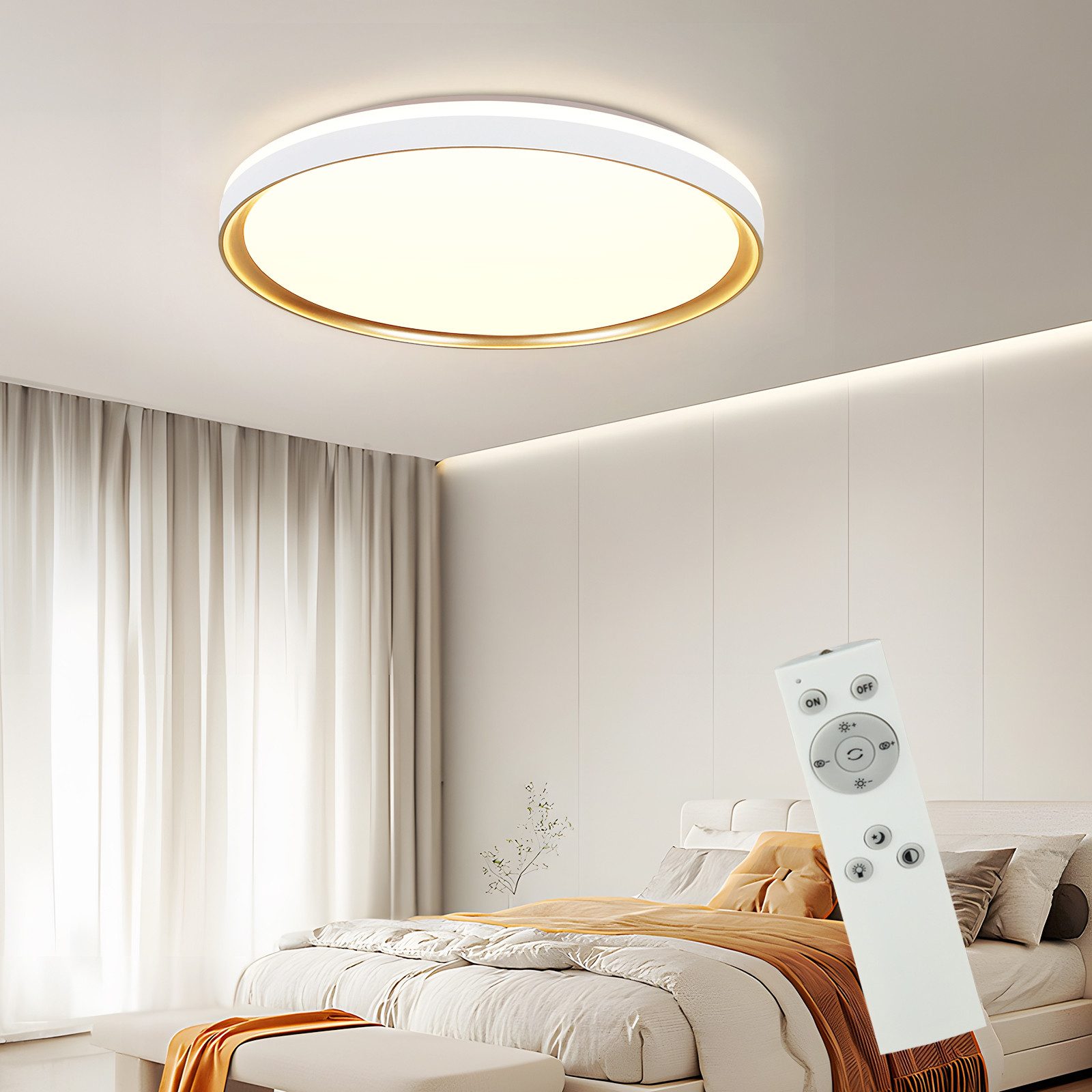 NETTLIFE LED loftlampe, 18W 30cm, dæmpbar til soveværelsetMed fjernbetjeningKøkken, moderne rundKøkkenlampe til stuen