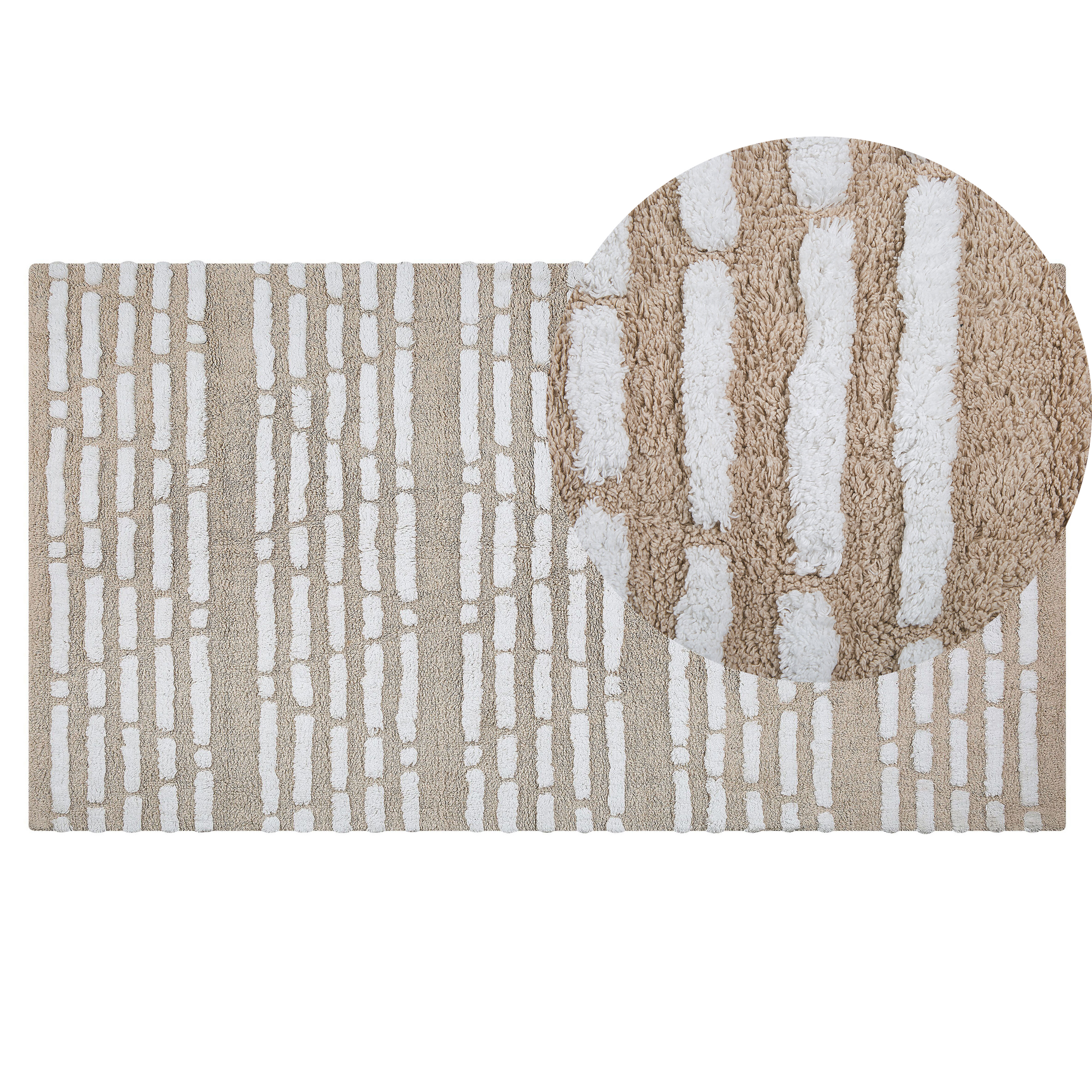 Gulvtæppe AHIRLI Beige 120 x 180 cm Bomuld