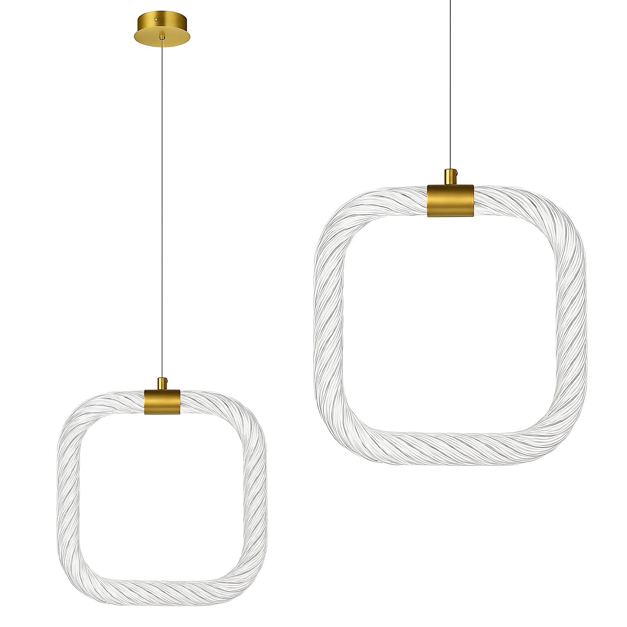 TOOLIGHT hængende loftlampe LHJ056-CP1 LED Hvid/Guld 20x2x20cm