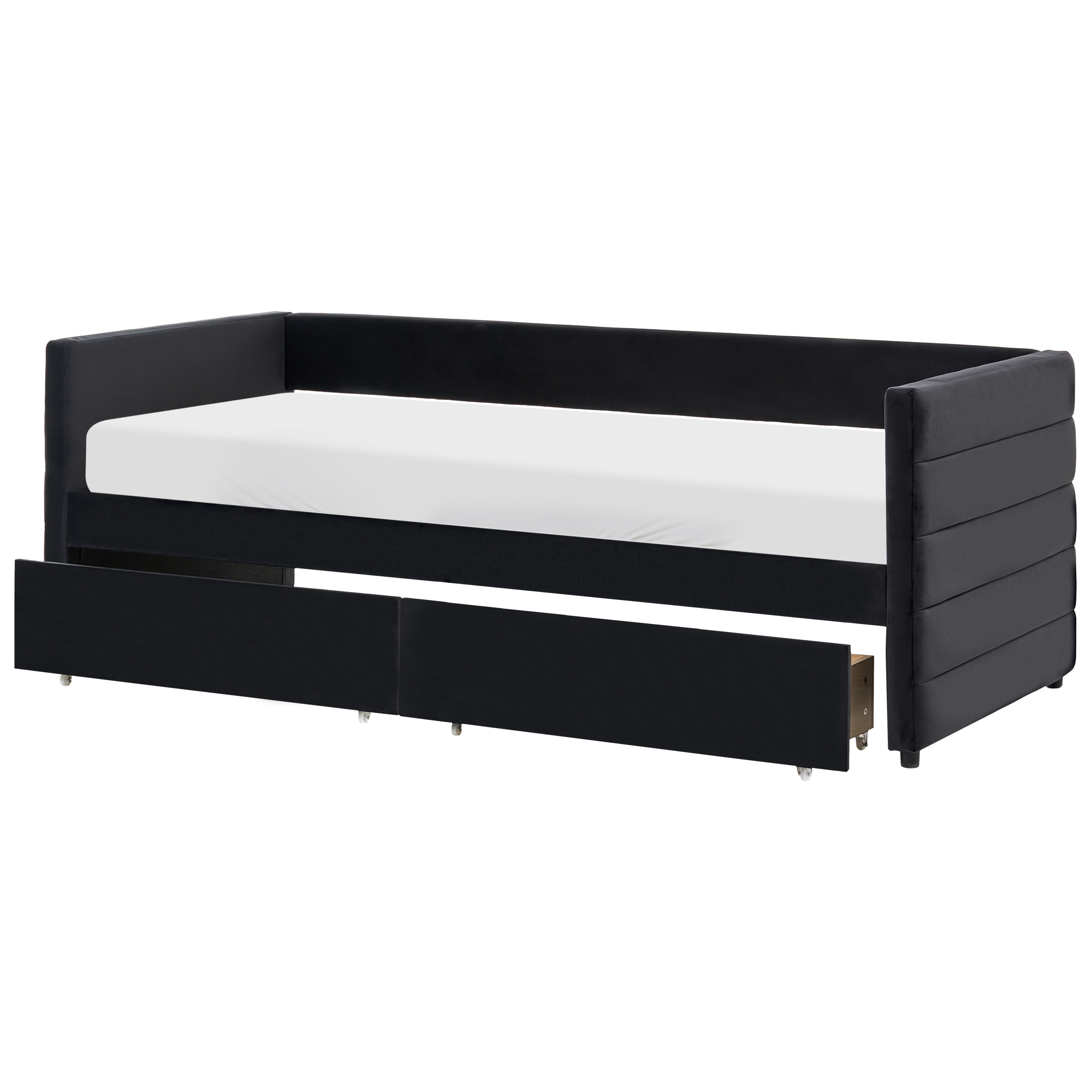 Daybed med opbevaring MARRAY Velour Sort 90 x 200 cm