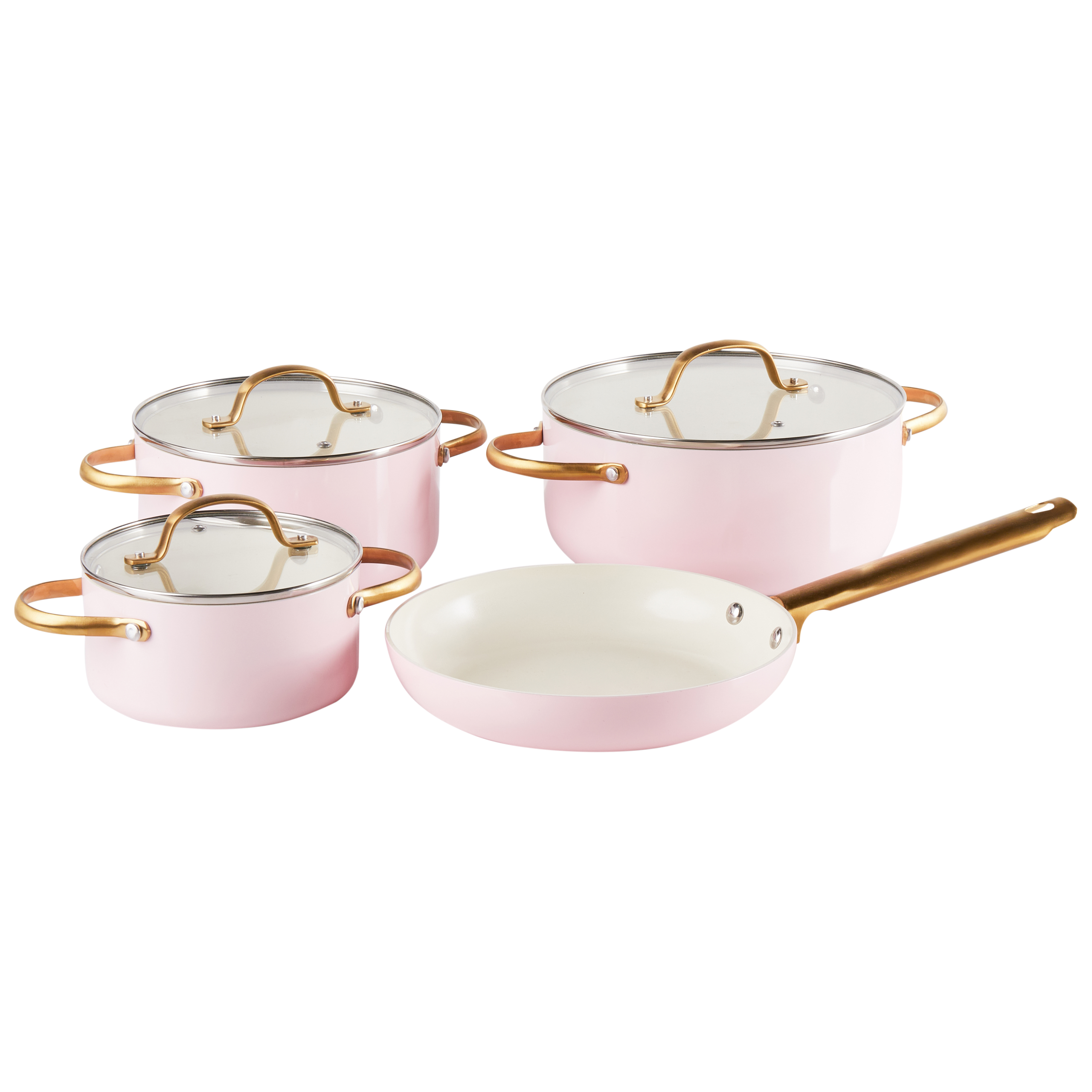 Grydesæt med 7 dele ELITE PRO Pastellrosa