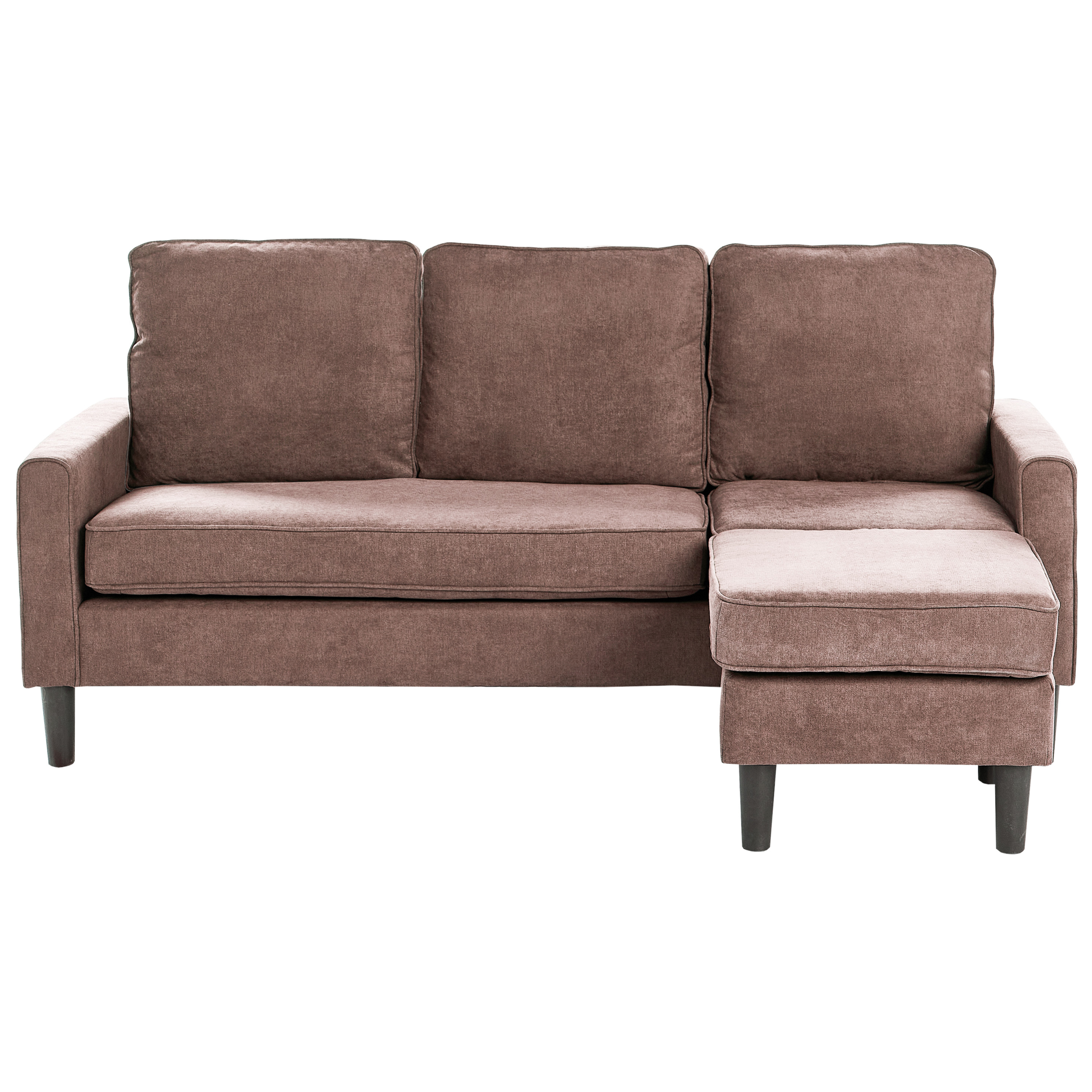Sofa 3 personers AVESTA med fodskammel Brun