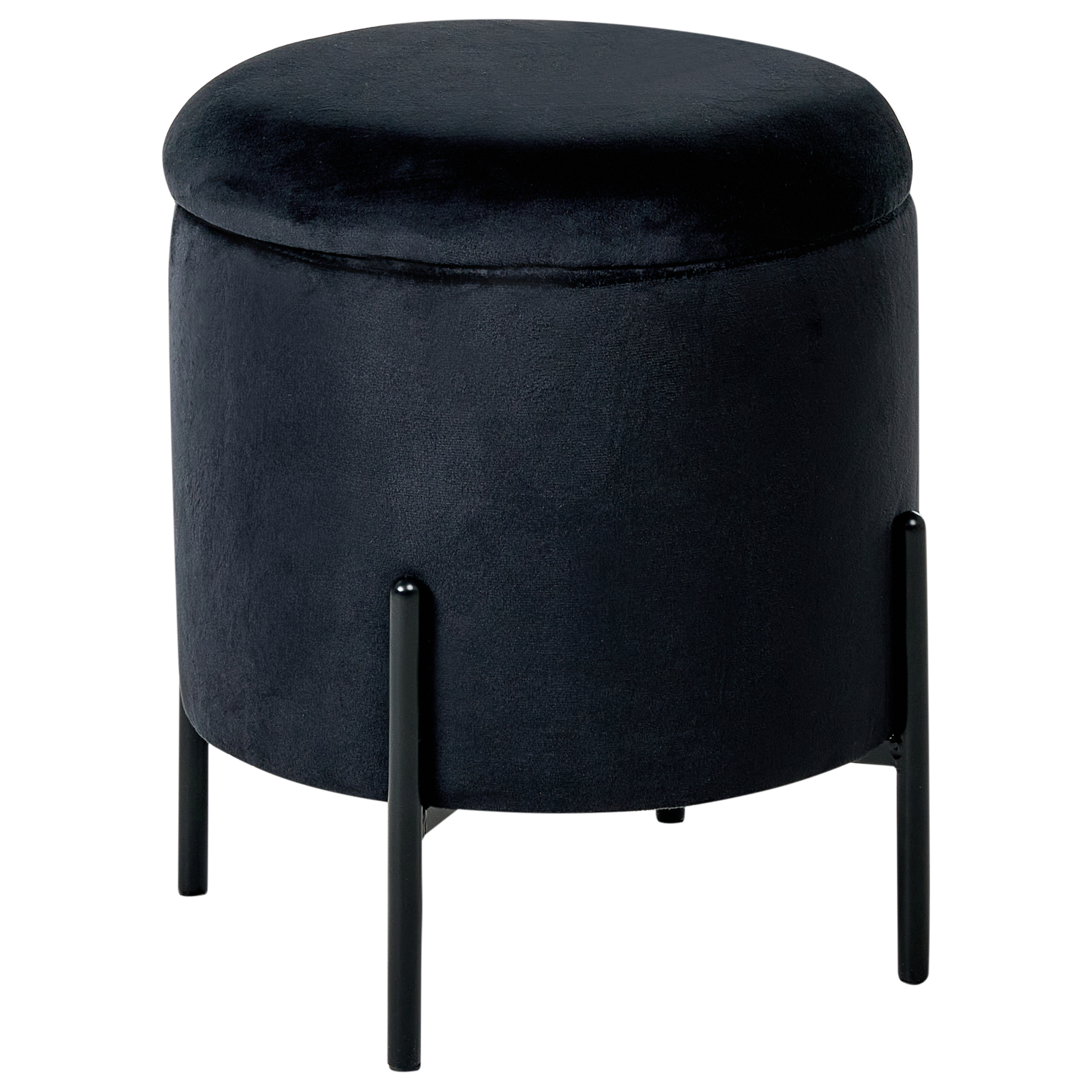 Puf med opbevaring WENONA Velour Sort
