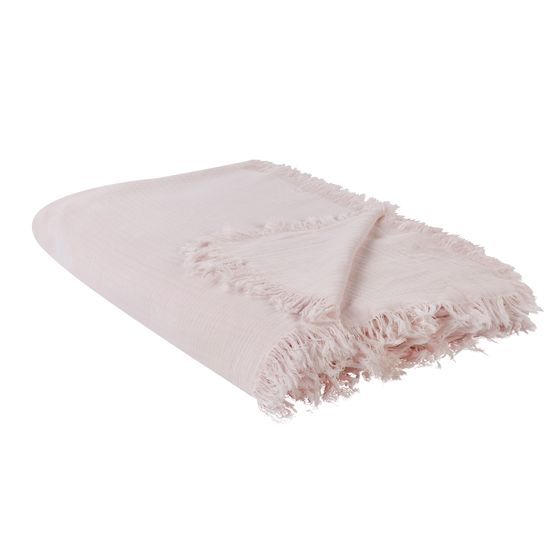 Sengetæppe HALPOLA Bomuld 200 x 220 cm Lyserød