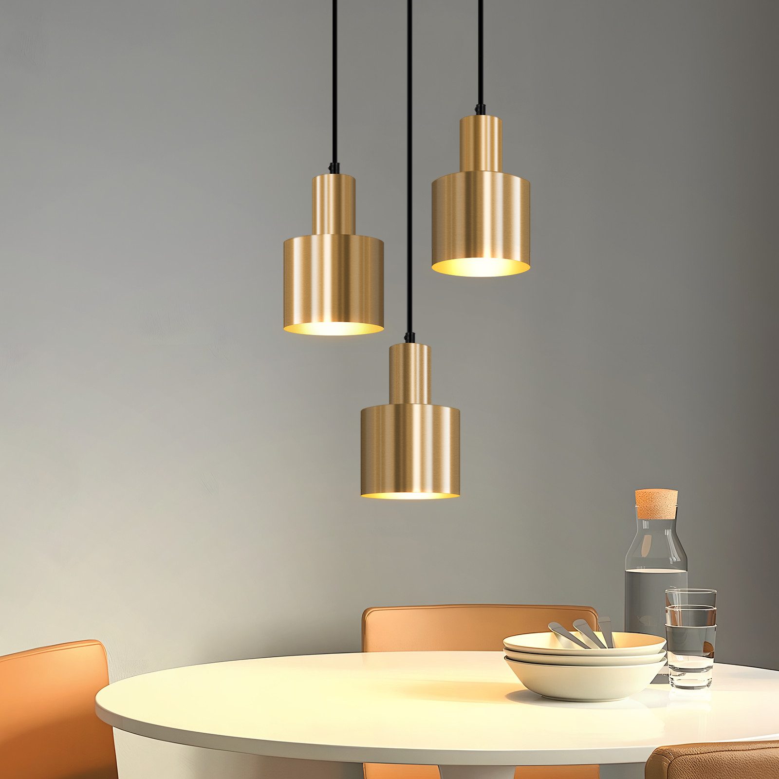 NETTLIFE pendellampe spisebord pendellampe vintage pendellampe 3 flammer rund moderne design E27