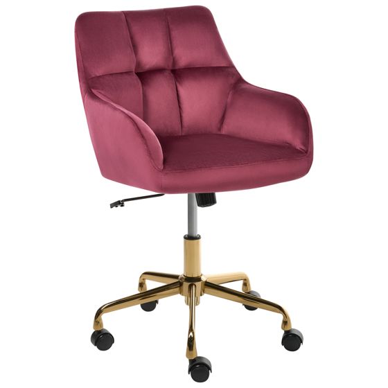 Skrivebordsstol PALMDALE Velour Bordeaux