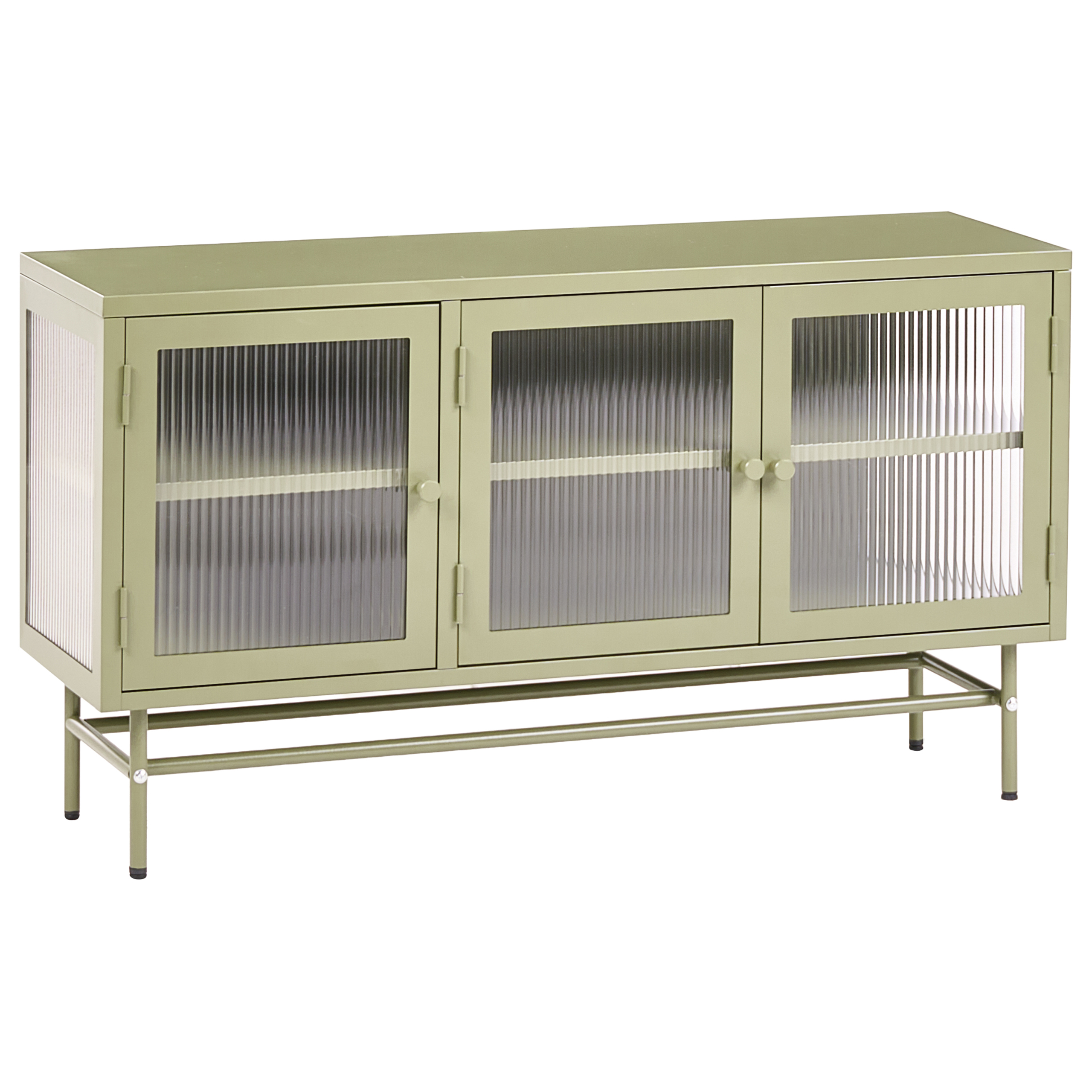 Glas vitrine skænk DEVON 115 cm Metal Grøn
