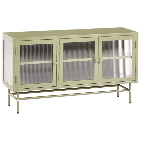 Glas vitrine skænk DEVON 115 cm Metal Grøn