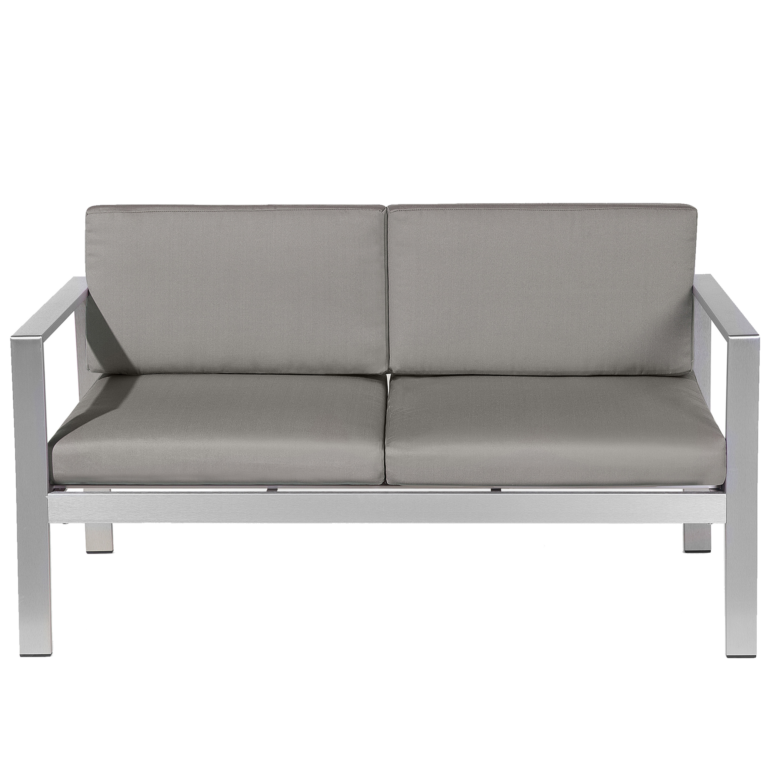 Havebænk med hynde SALERNO 142 cm Metal Mørkegrå