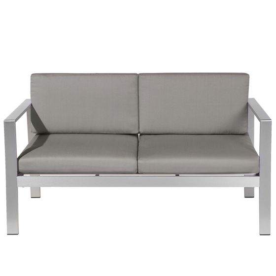 Havebænk med hynde SALERNO 142 cm Metal Mørkegrå