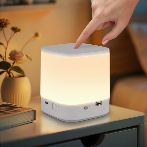 NETTLIFE LED-bordlampesæt med 1800mAh genopladeligt batteri, 3000-6500K USB-touchdæmper, 3 farvetemperaturer