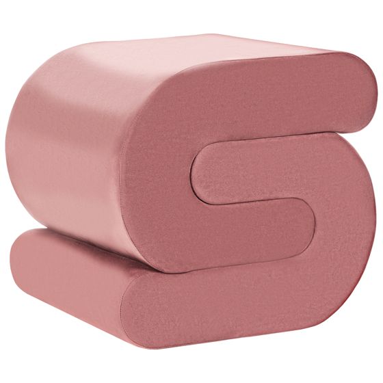 Puf ARCADIA Velour Lyserød