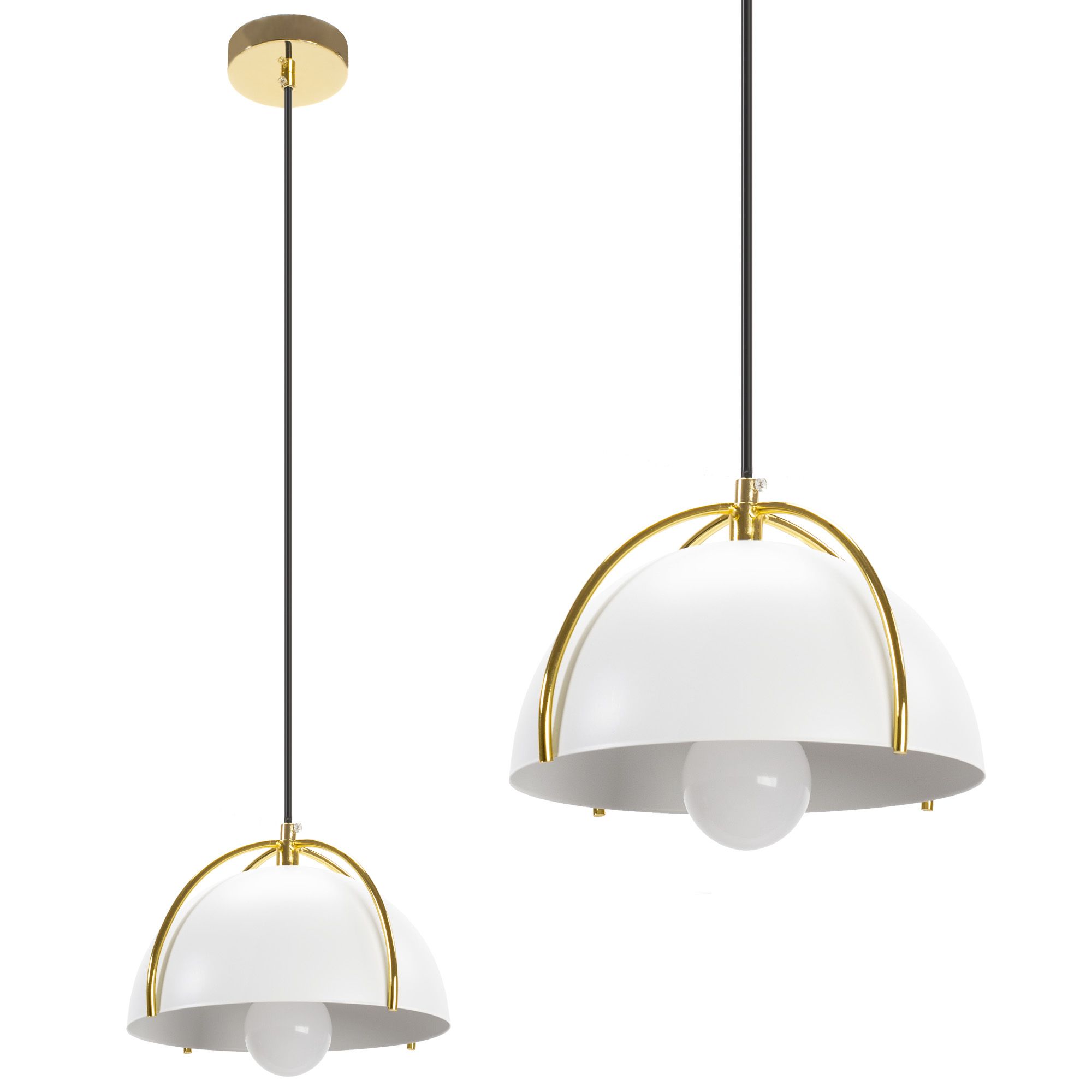 TOOLIGHT hængende loftlampe APP1216-1CP Guld/Hvid 13x23x13cm