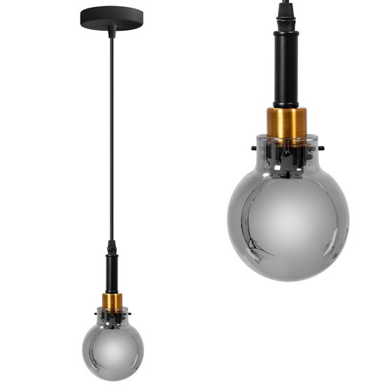 TOOLIGHT hængende loftlampe APP1124-1CP Sort/Guld 15x10x15cm