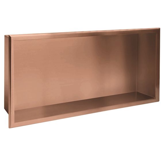 REA indbygget badeværelseshylde 30x60 Børstet kobber, 10x60x30cm