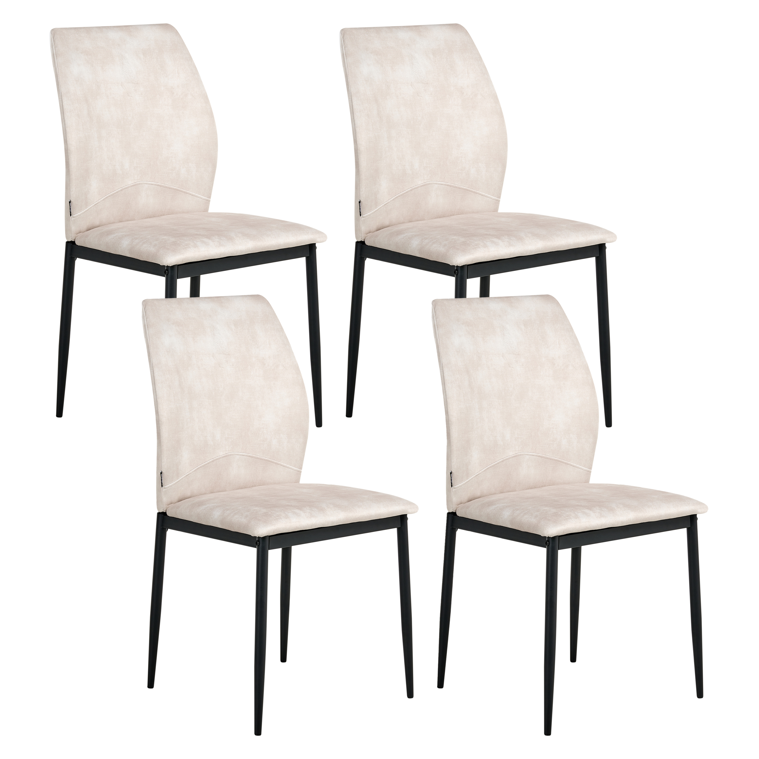 Sæt med 4 spisebordsstole ROCHEPORT Lys Beige