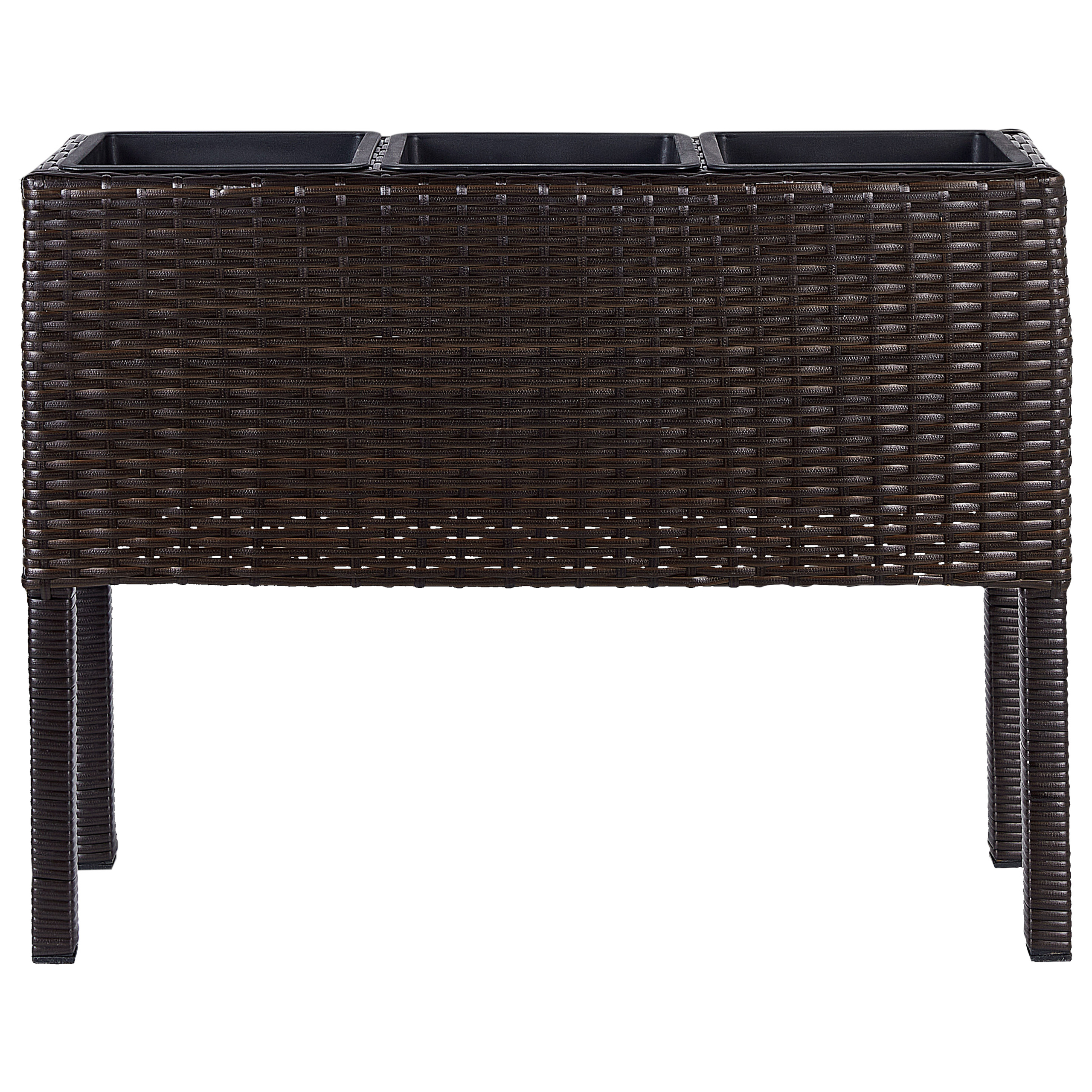 Forhøjet plantekrukke CARAGANA 77 cm PE-rattan Mørkebrun