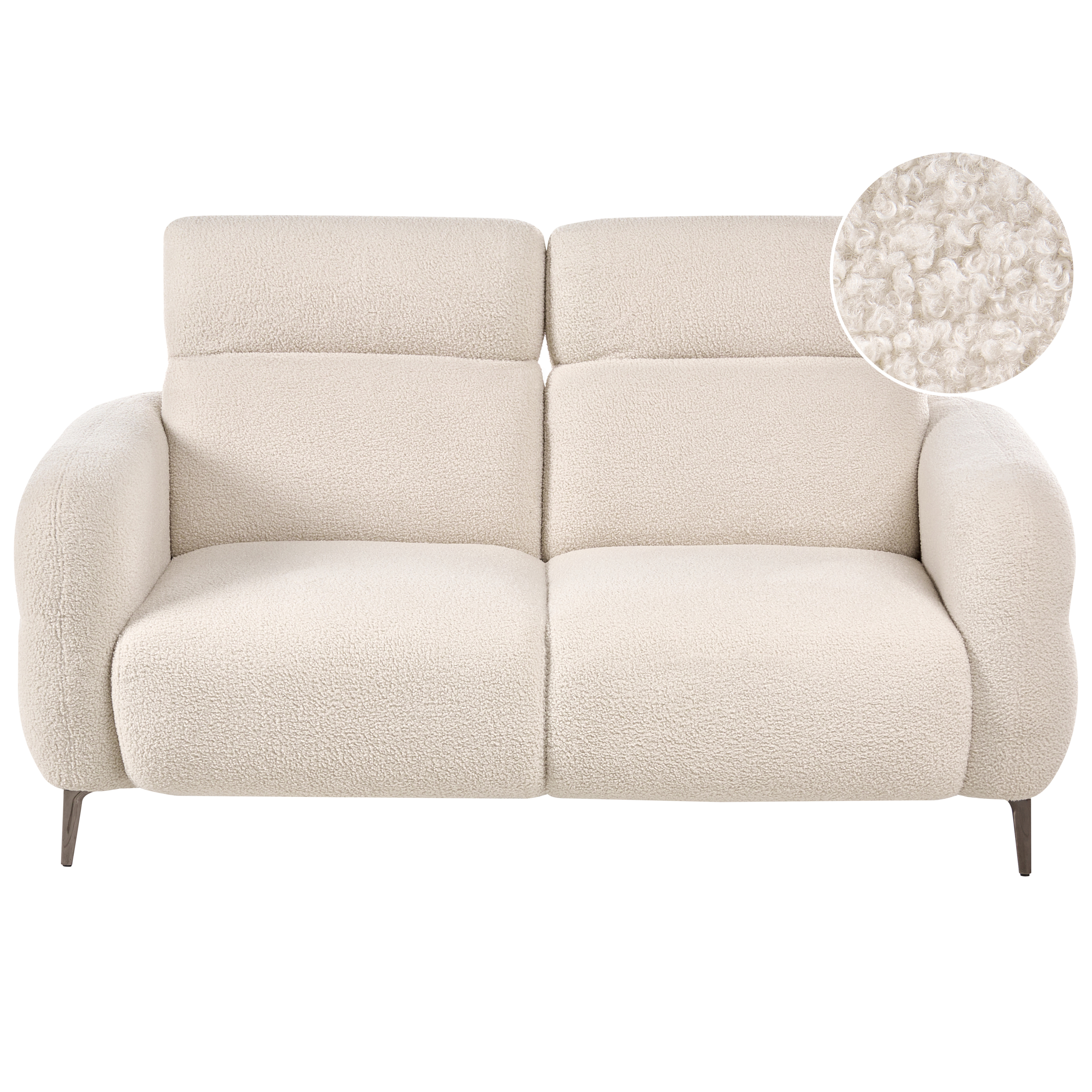 Sofa 2 personers ARTUNA Boucle Cremehvid