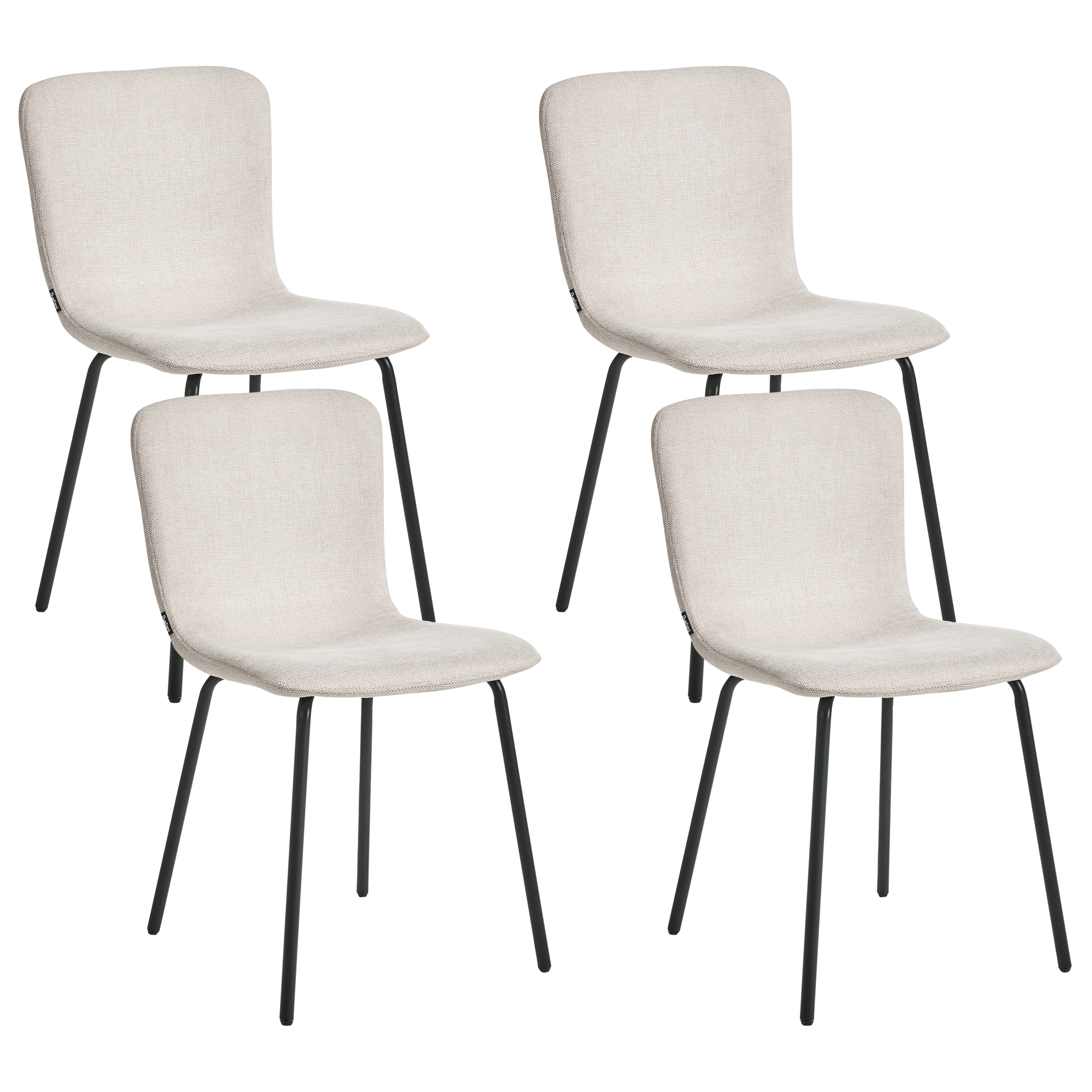 Sæt med 4 spisebordsstole CALDWELL Lys Beige
