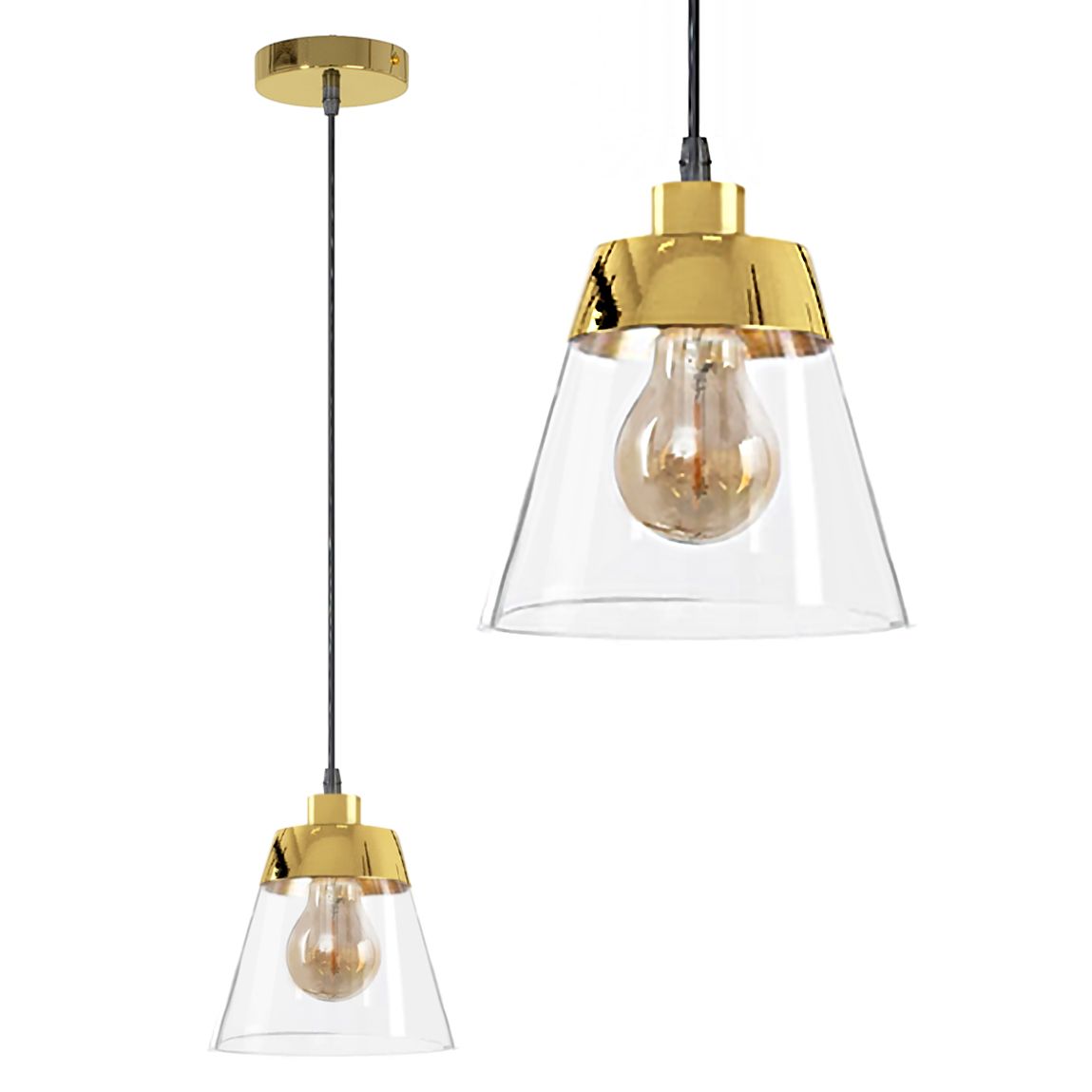 TOOLIGHT hængende loftlampe APP895-1CP Guld 17,5x16,5x90cm