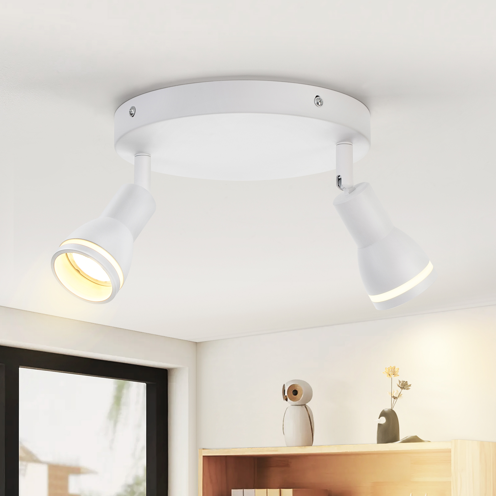 NETTLIFE LED loftspotlight 2 lamper hvid stue loftslampe justerbar spotlight GU10 spotlight moderne lampe
