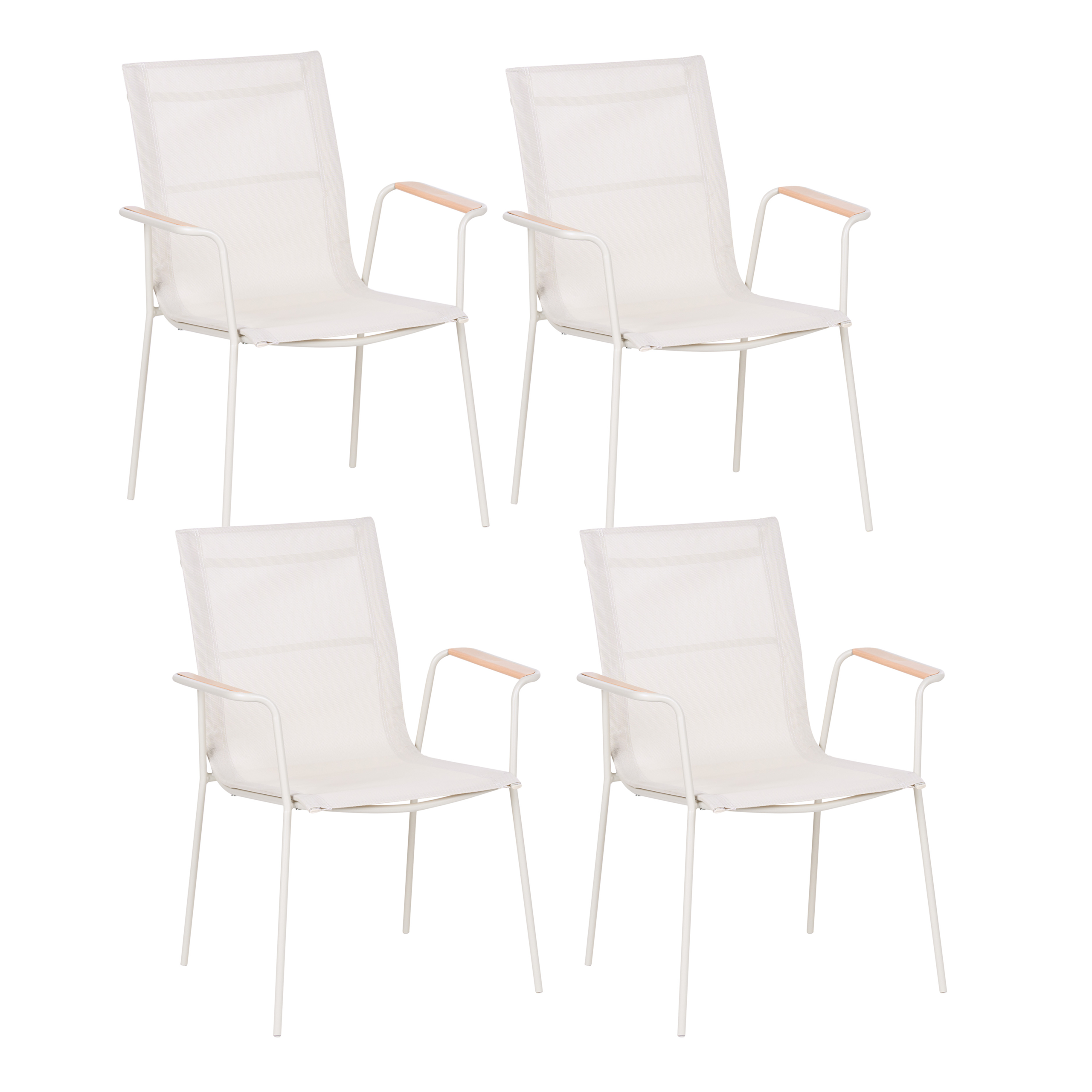 Sæt af 4 havestole CARAVINO Metal Lys Beige