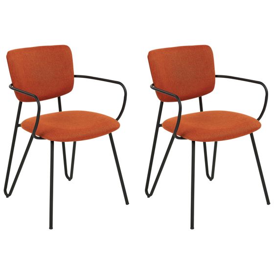 Sæt med 2 spisebordsstole ELKO Orange