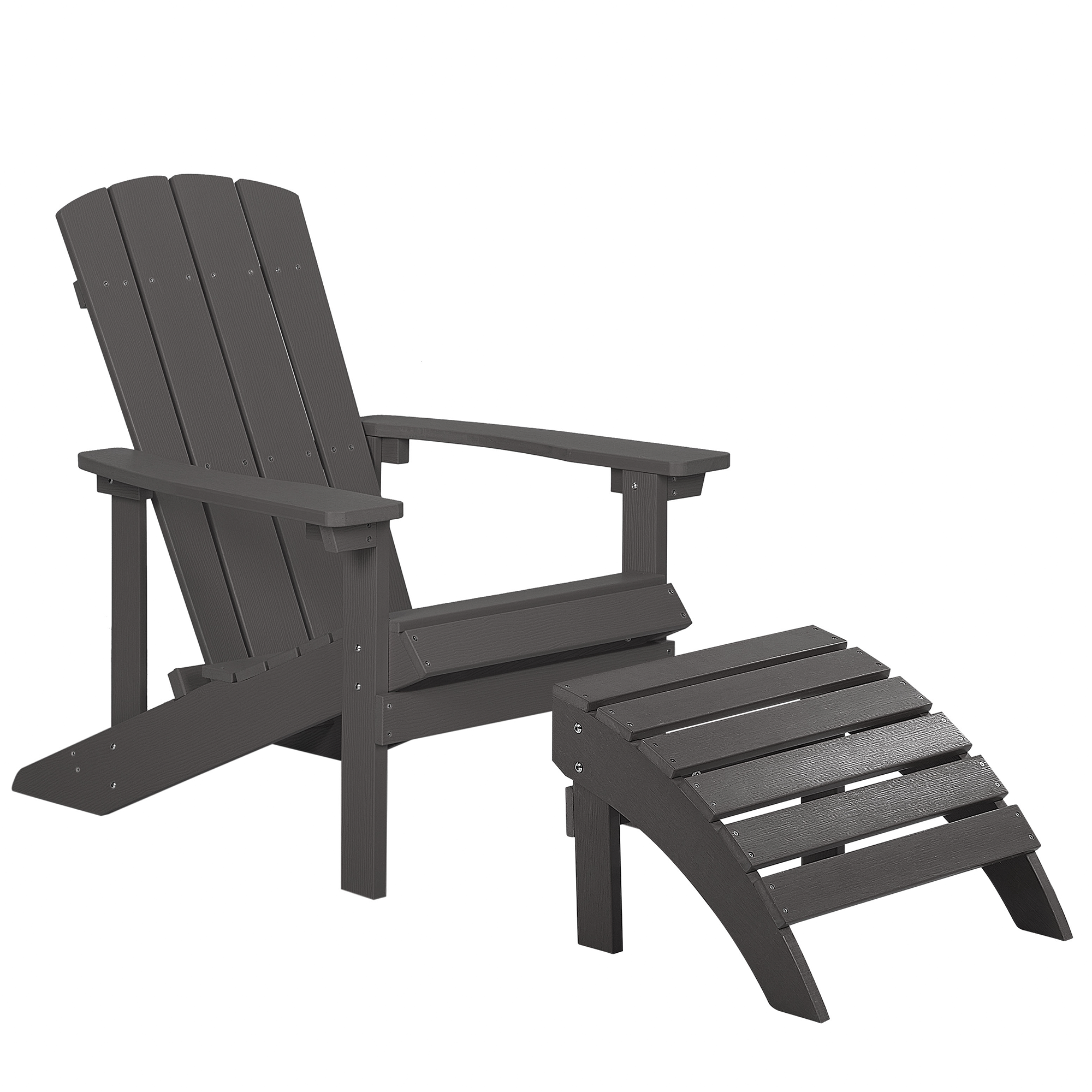 Havestol ADIRONDACK med fodskammel Mørkegrå