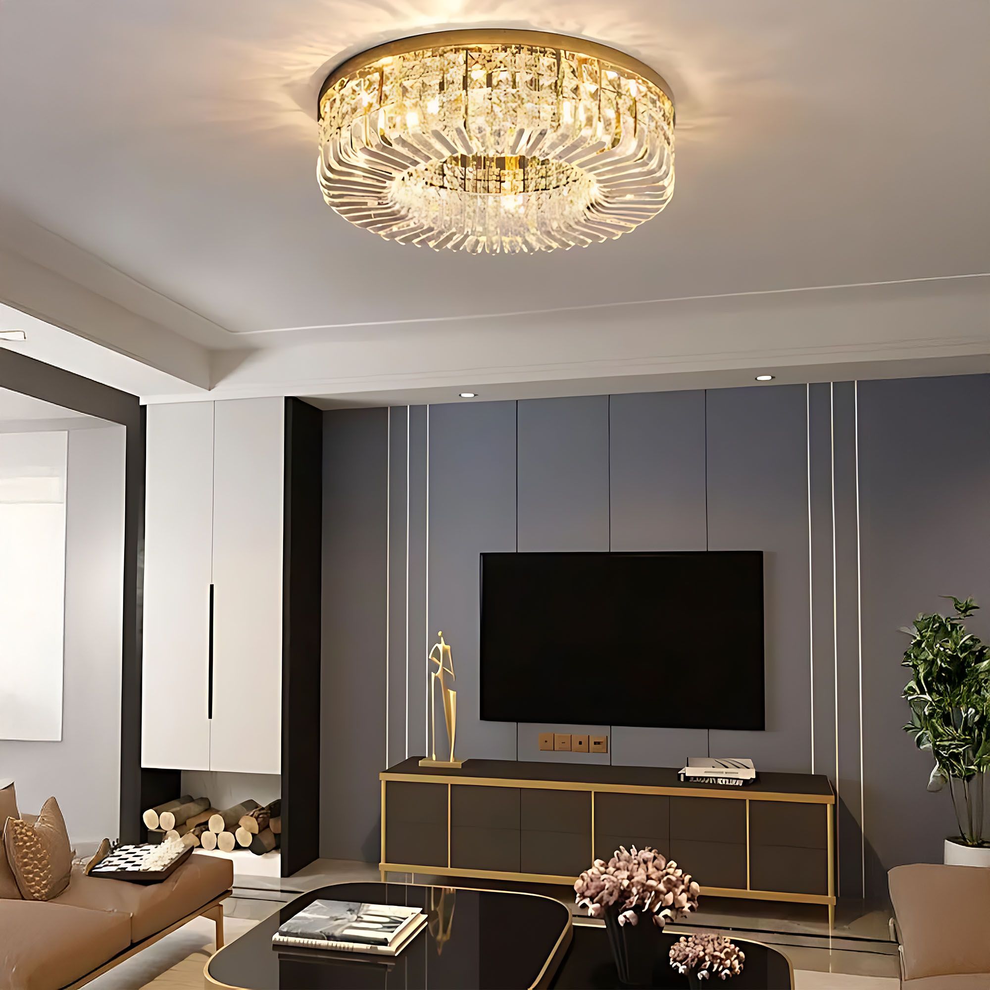 TOOLIGHT loftlampe APP1729-8C 60cm Guld 60x60x13cm