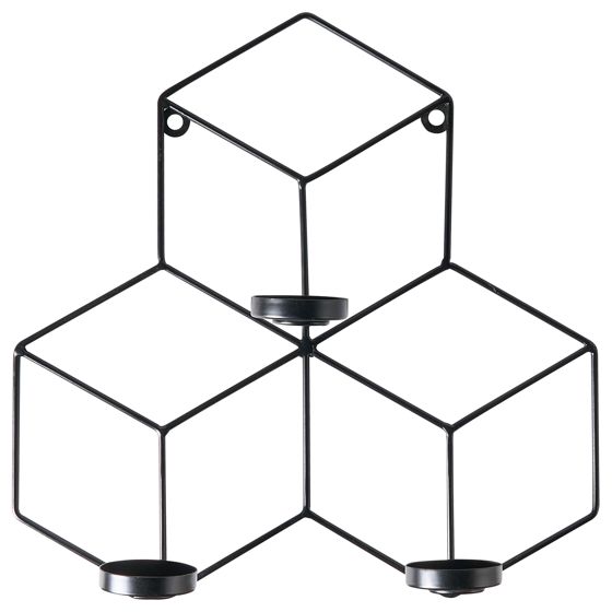 Væglysestage TAROUCA 31 cm Metal Sort