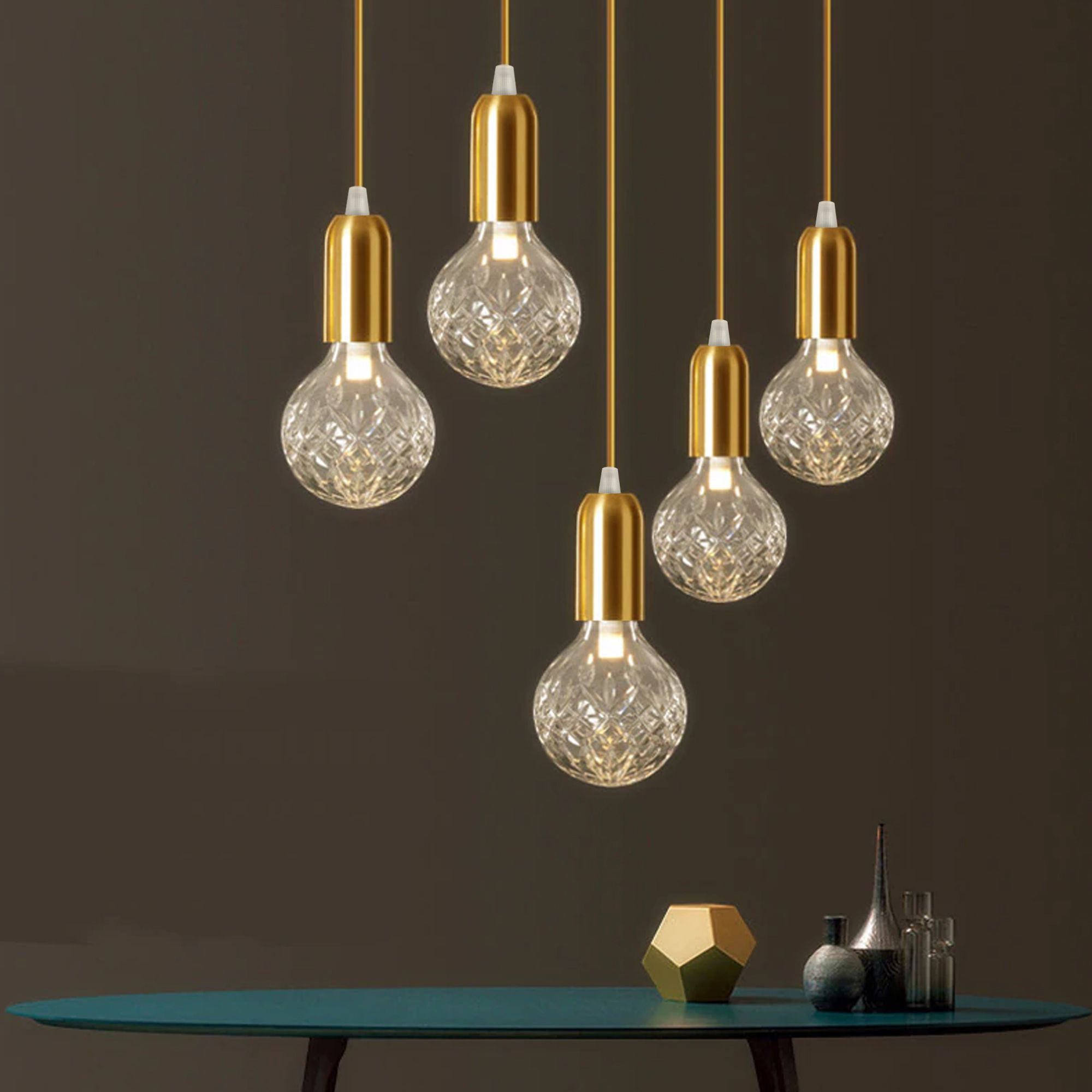 TOOLIGHT hængende loftlampe APP649-1CP Guld 20x9x90cm