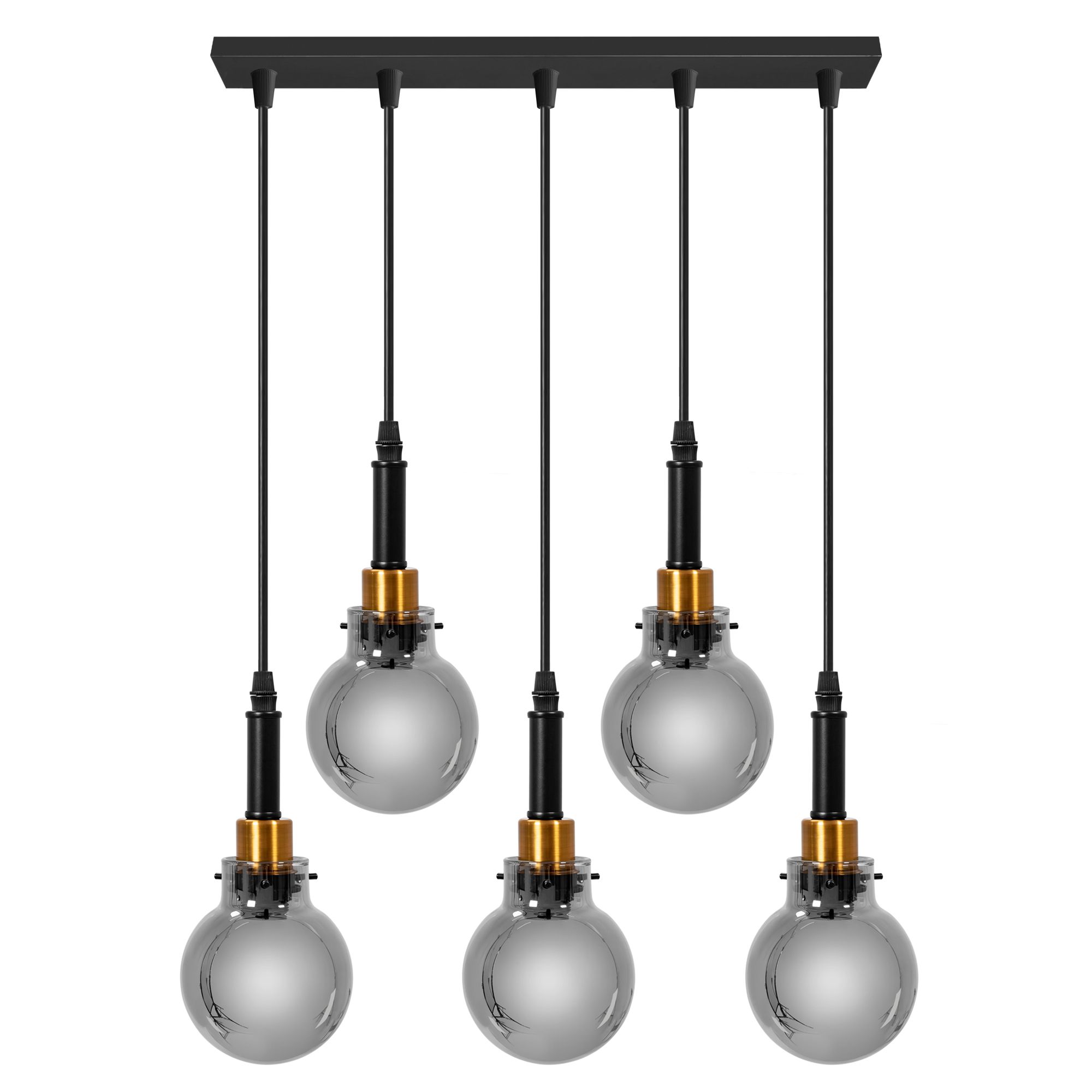 TOOLIGHT hængelampe APP1126-5CP sort, guld, 5x60x5cm